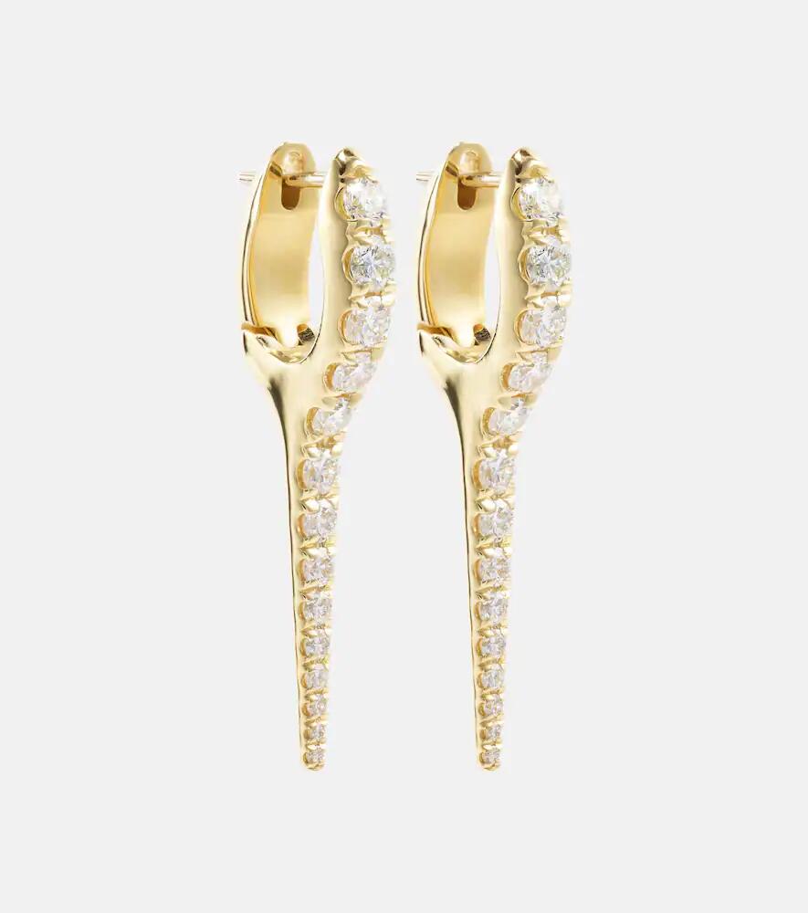 Melissa Kaye Lola Needle Small 18kt gold earrings with diamonds Cover