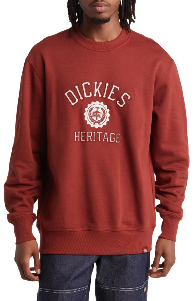 Dickies Oxford Logo Appliqué Crewneck Sweatshirt in Fired Brick Cover