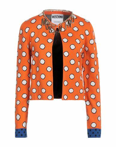 Moschino Woman Cardigan Orange Cotton Cover