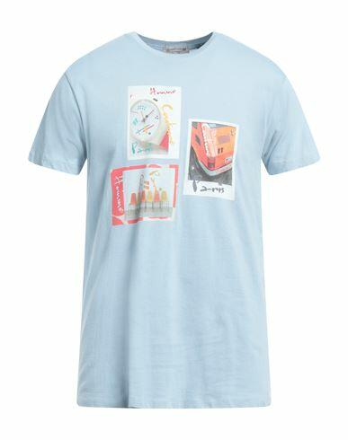 Daniele Alessandrini Homme Man T-shirt Light blue Cotton Cover