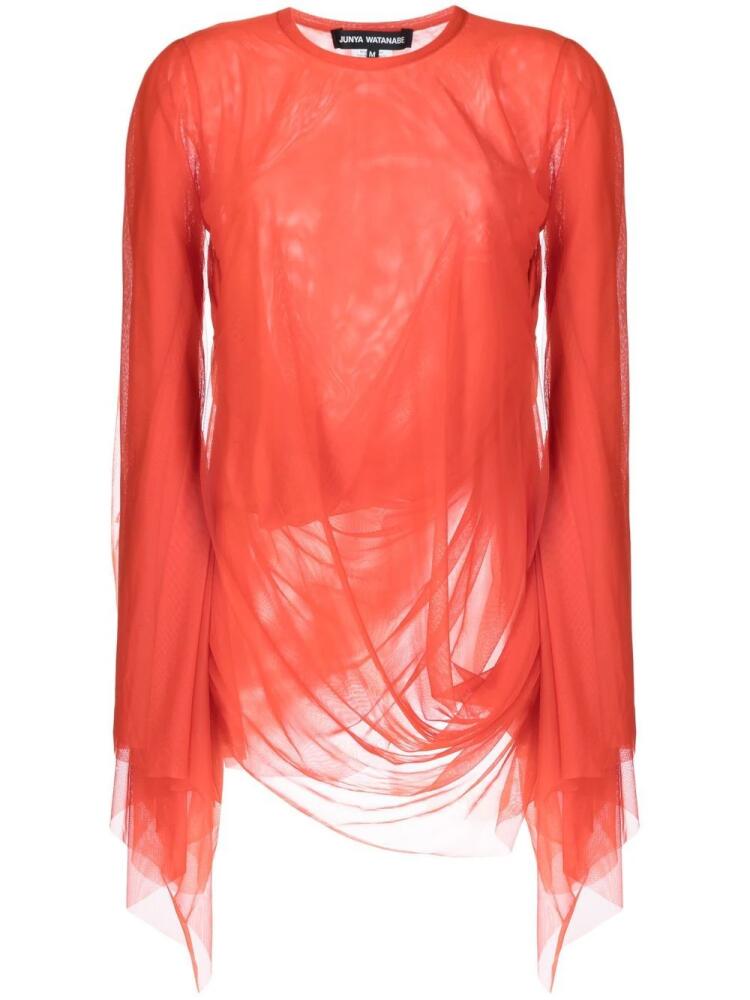 Junya Watanabe draped tulle blouse - Red Cover