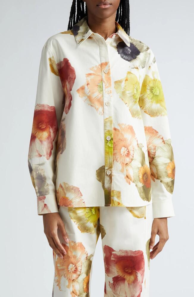 Stine Goya Carola Floral Long Sleeve Organic Cotton Button-Up Shirt in Pastel Poppies Cover