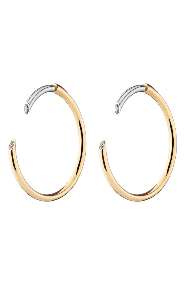 DEMARSON Gigi 2-Tone Hoop Earrings in 12K Shiny Gold/Iridium Cover