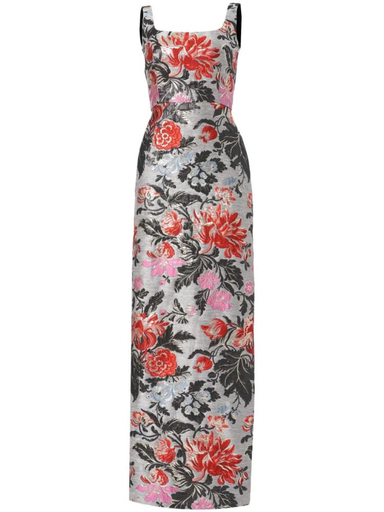 Carolina Herrera floral-jacquard column gown - Grey Cover