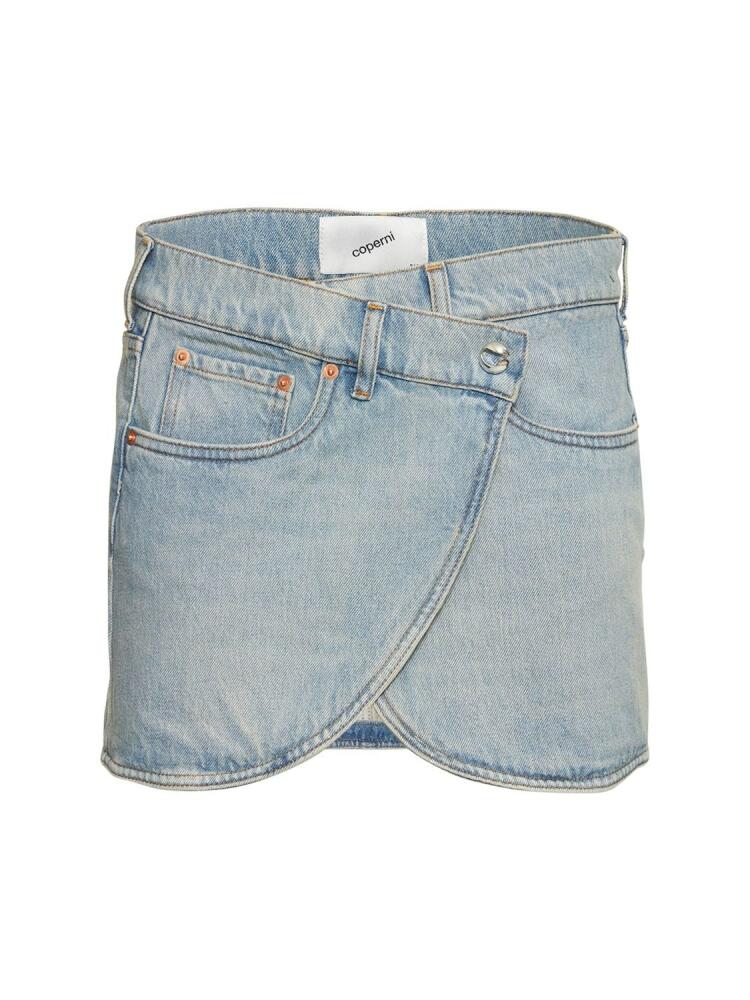 COPERNI Asymmetric Denim Mini Skirt Cover