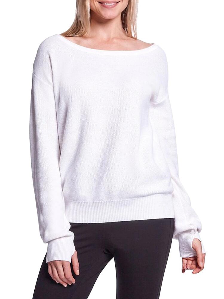 Capsule 121 Women's Hale Drop Shoulder Cashmere Blend Sweater - White Cover