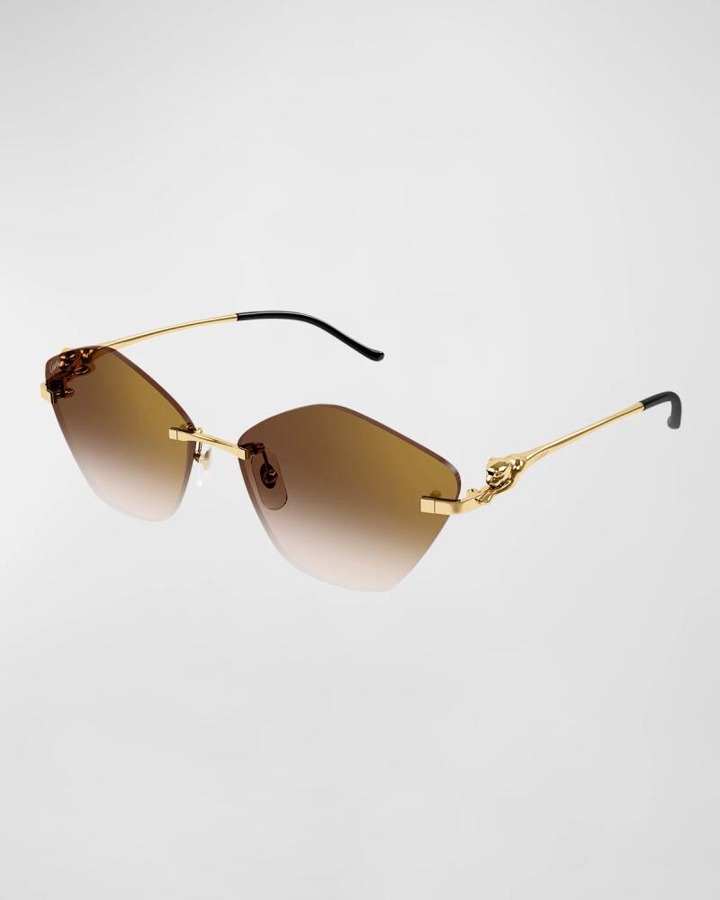 Cartier Rimless Metal Alloy Butterfly Sunglasses Cover