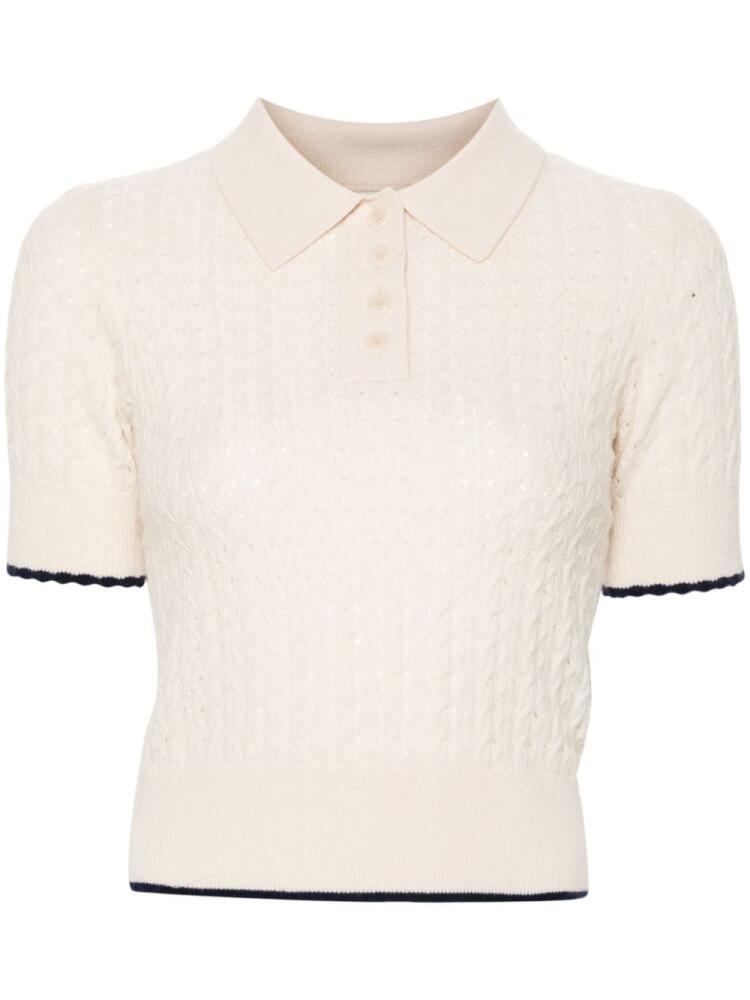 SANDRO knitted polo shirt - Neutrals Cover