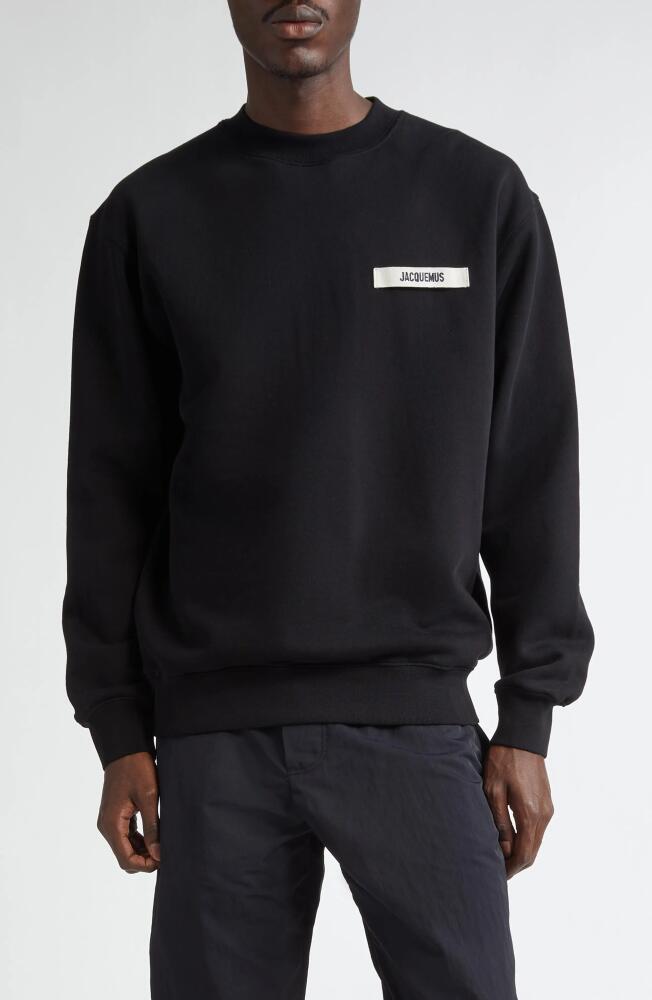 Jacquemus Le Sweatshirt Gros Grain Crewneck Sweatshirt in Black Cover