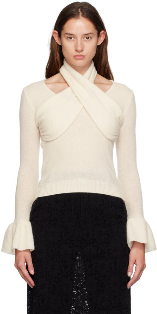 Rokh Off-White Cross Knitted Sweater Cover