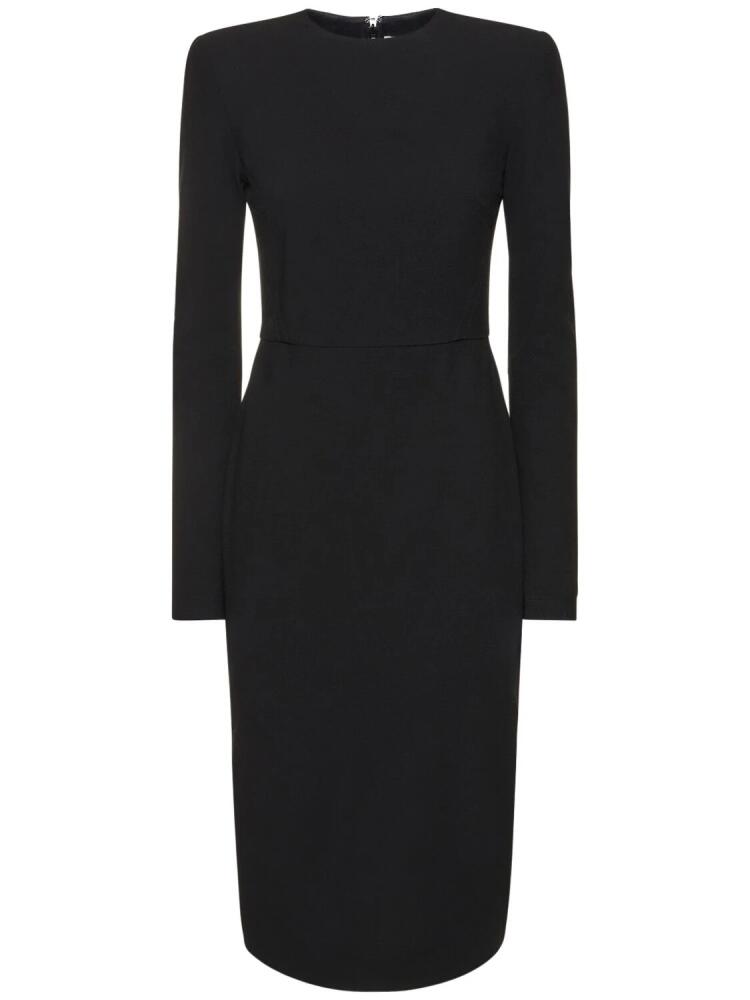 VICTORIA BECKHAM Long Sleeved Stretch Wool Midi Dress Cover