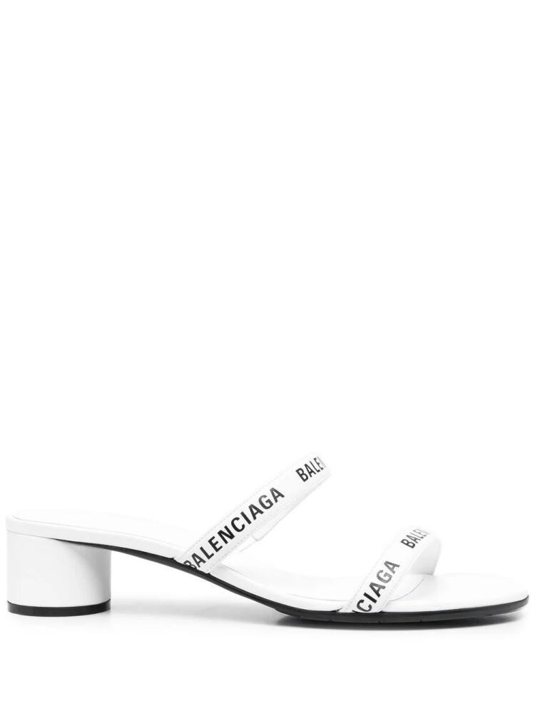 Balenciaga '45mm' logo-strap sandals - White Cover