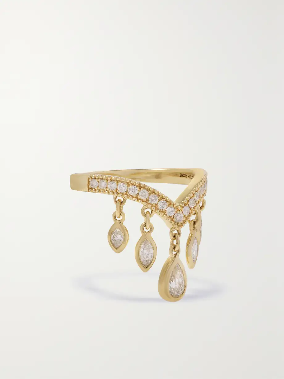 Jacquie Aiche - Teardrop 14-karat Gold Diamond Ring - 5 Cover