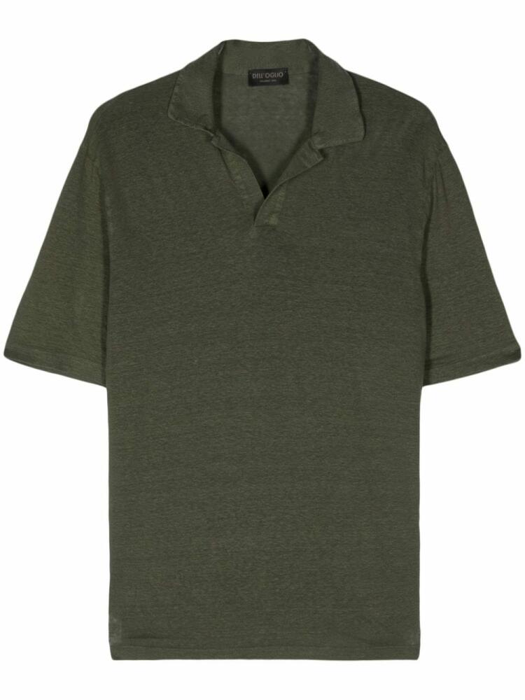 Dell'oglio short-sleeve linen polo shirt - Green Cover