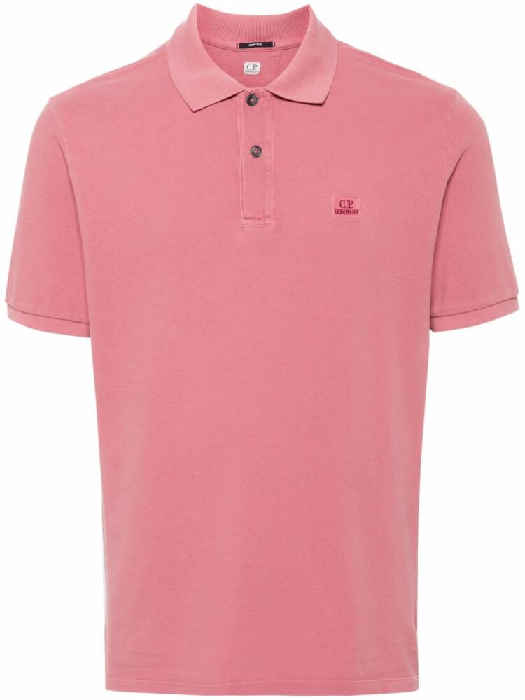 C.P. Company logo-embroidered polo shirt - Pink Cover