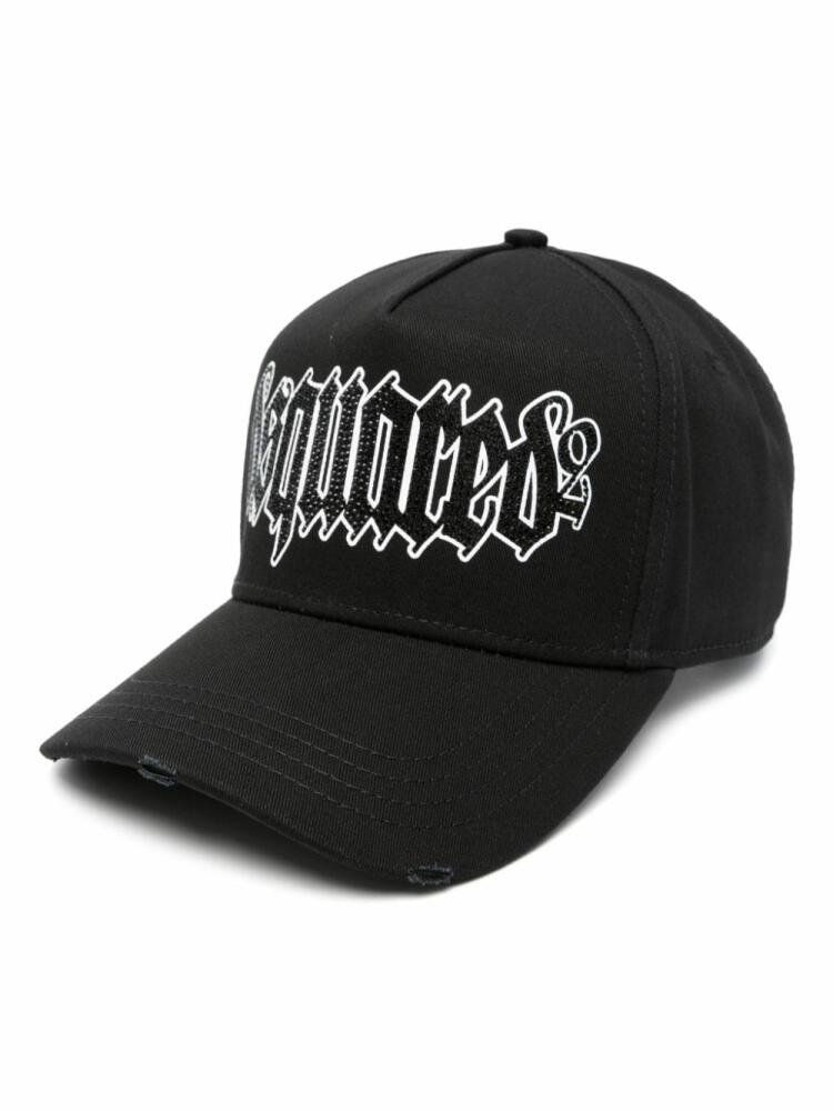 DSQUARED2 rhinestone-logo cap - Black Cover