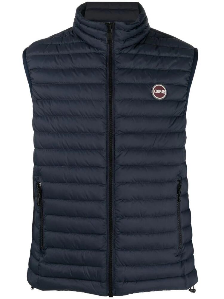 Colmar padded logo-embossed gilet - Blue Cover