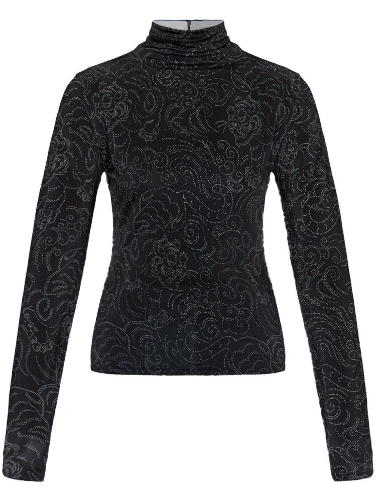 Kenzo Tiger-pattern top - Black Cover