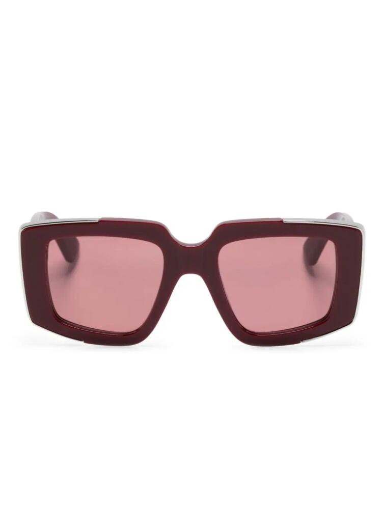 Alexander McQueen Eyewear The Grip square-frame sunglasses - Red Cover