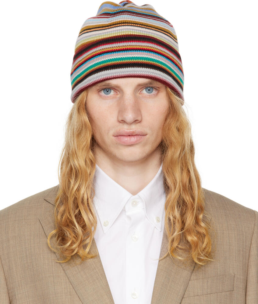 Paul Smith Multicolor Signature Stripe Beanie Cover