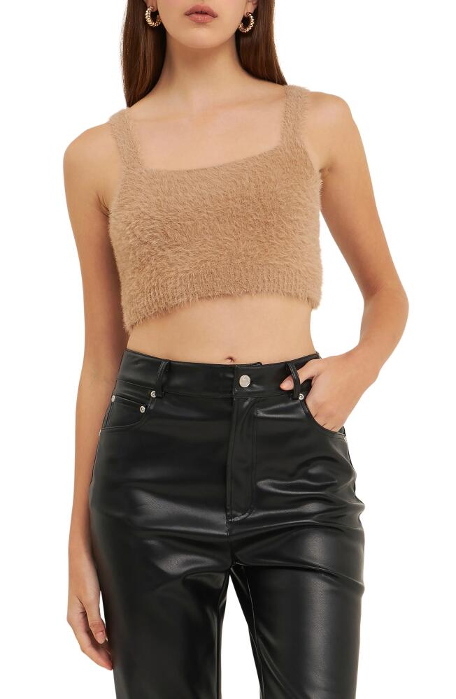 Grey Lab Plush Crop Sweater Camisole in Beige Cover