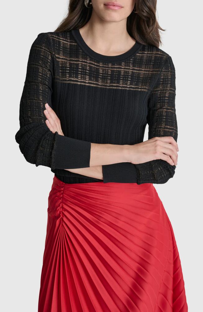 DKNY Mix Rib Sweater in Black Cover