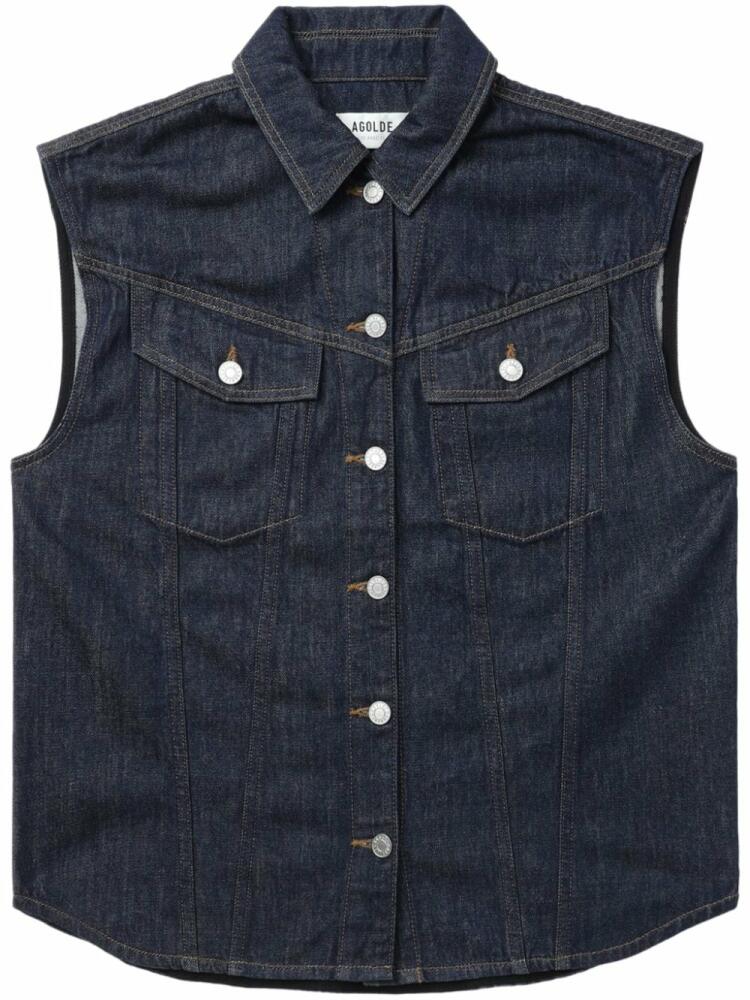 AGOLDE button-up denim vest - Blue Cover