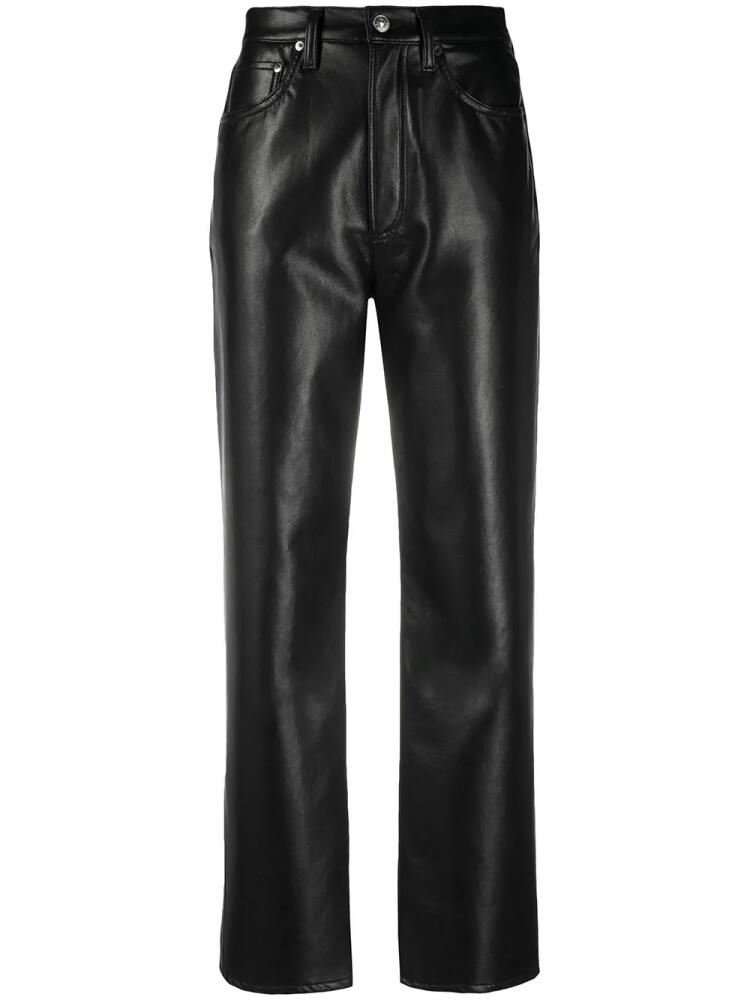 AGOLDE high-waisted leather trousers - Black Cover