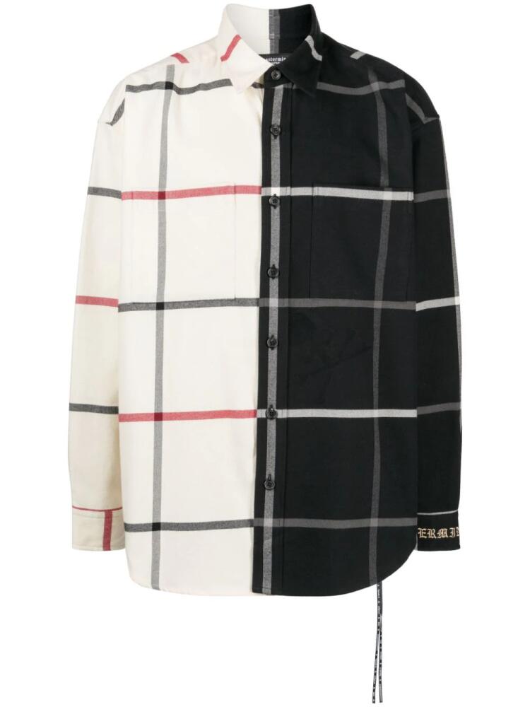 Mastermind Japan panelled check-pattern shirt - White Cover