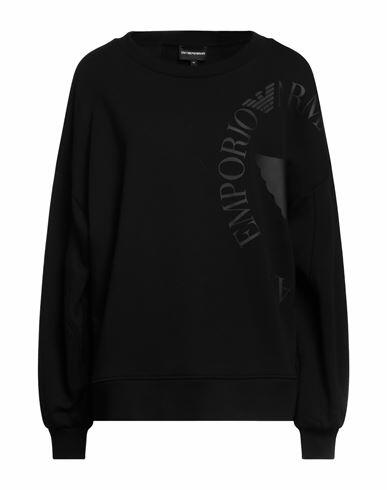 Emporio Armani Woman Sweatshirt Black Cotton, Polyester Cover