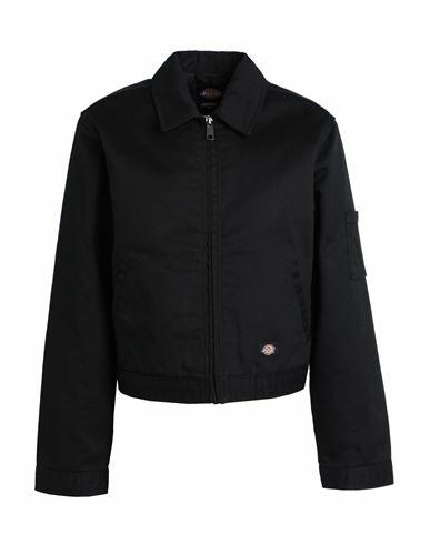 Dickies Lined Eisenhower Crop W Rec Black Woman Jacket Black Polyester, Cotton Cover