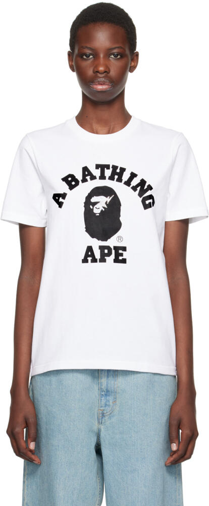 BAPE White College Crystal Stone Sta T-Shirt Cover