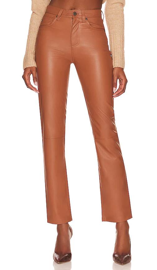 AG Jeans Alexxis Faux Leather Straight in Brown Cover