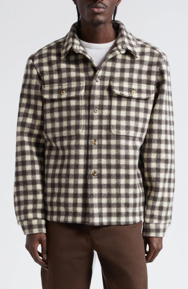 De Bonne Facture Houndstooth Wool Overshirt in Undyed Cover