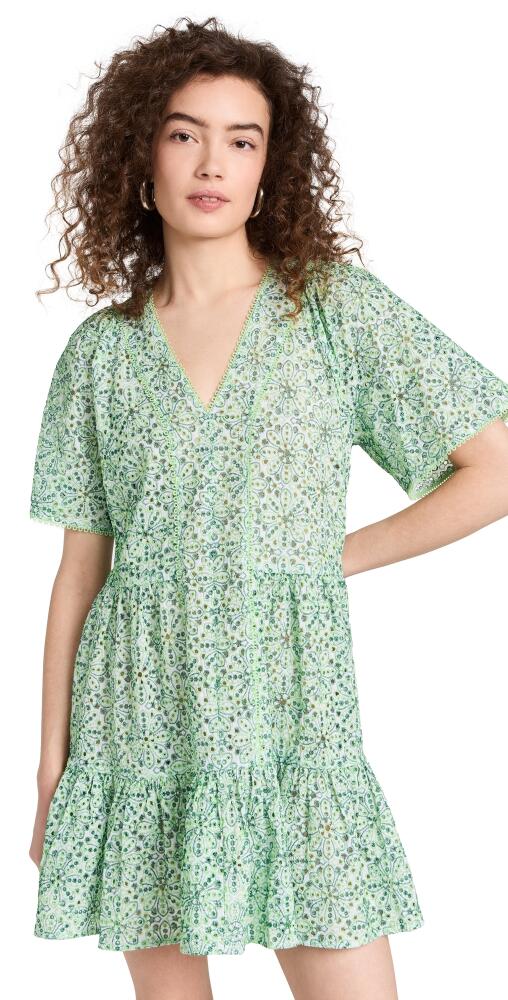 Shoshanna Tunic Mini Dress Green/Ivory Cover