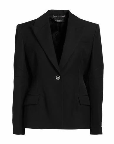 Versace Woman Blazer Black Virgin Wool Cover