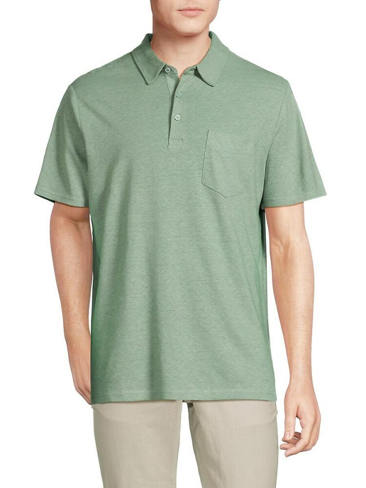 Ben Sherman Men's Linen Blend Polo - Green Cover