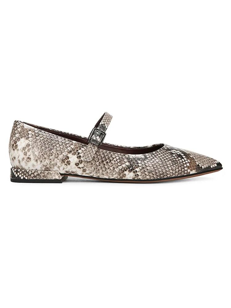 Franco Sarto Women's Nalin Python-Embossed Mary Jane Ballet Flats - Grey Cover