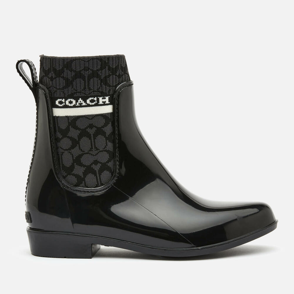 Coach Women's Rivington Signature Knit Rain Boots - Black Cover