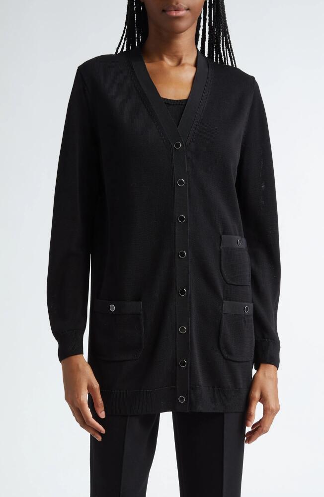 Lafayette 148 New York Three-Pocket Long Cardigan in Black Cover