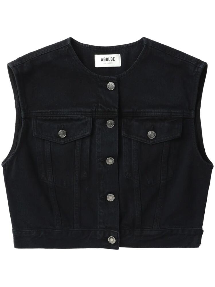 AGOLDE collarless vest - Black Cover