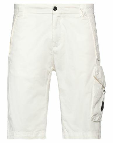 C. p. Company Man Shorts & Bermuda Shorts White Cotton, Elastane Cover