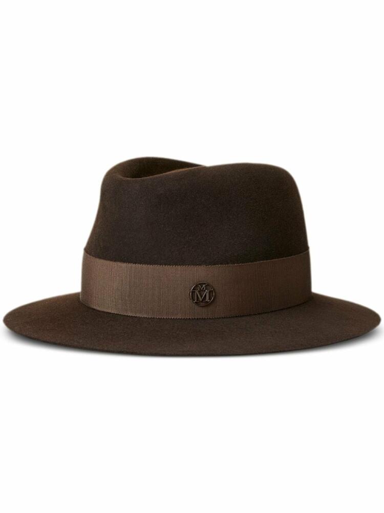 Maison Michel Andre logo plaque-detail wool fedora - Brown Cover