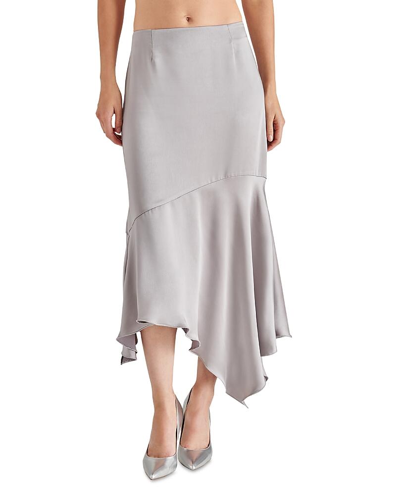 Steve Madden Lucille Satin Asymmetric Midi Skirt Cover