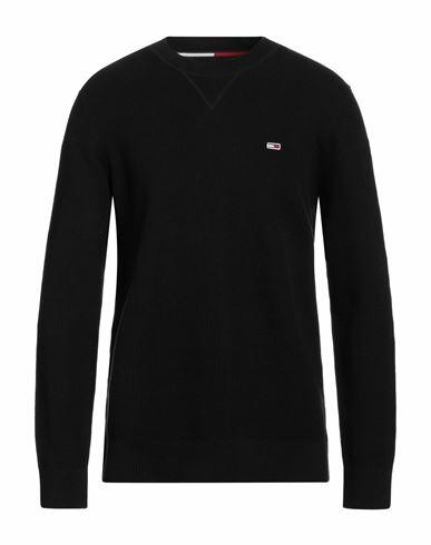 Tommy Jeans Man Sweater Black Cotton Cover