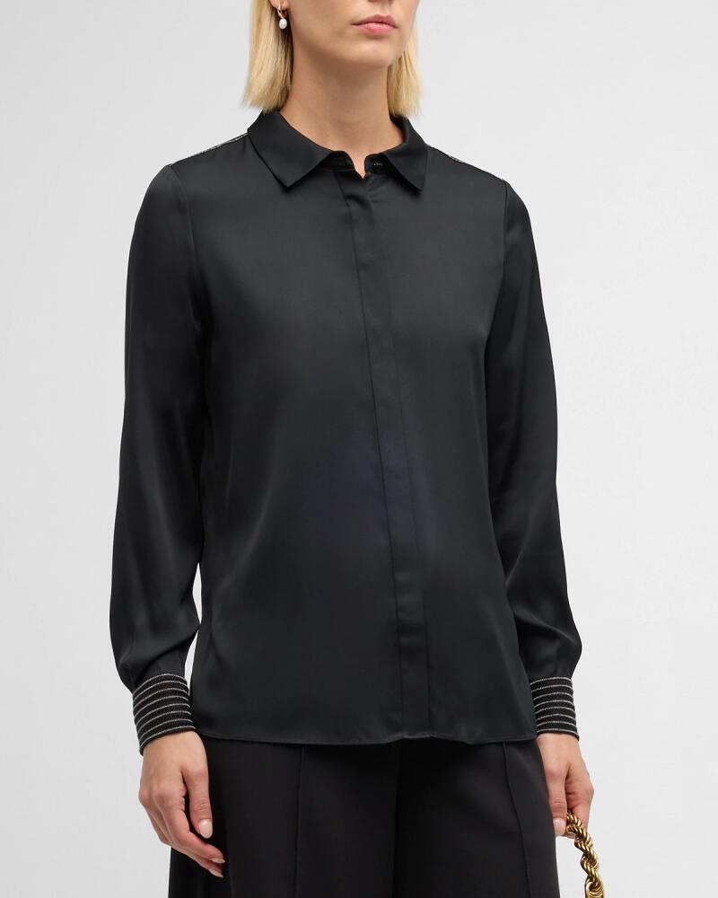 Kobi Halperin Havana Chain-Trim Silk Blouse Cover