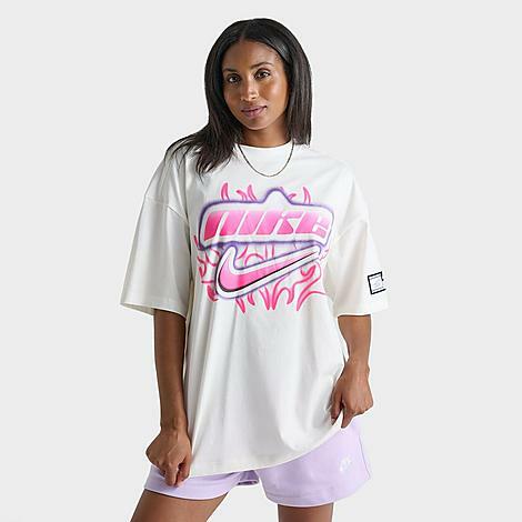 Nike Women's Sportswear Oversized Short-Sleeve T-Shirt in Off-White/Sail Cover