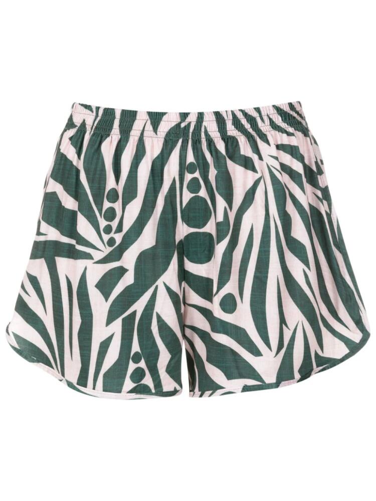 Lygia & Nanny Lee graphic-print mini shorts - Green Cover