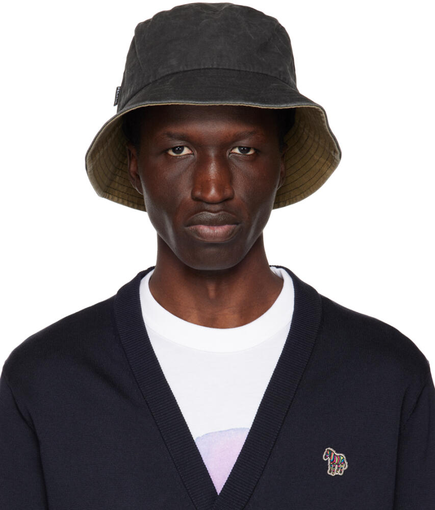 PS by Paul Smith Black Acid Wash Denim Bucket Hat Cover