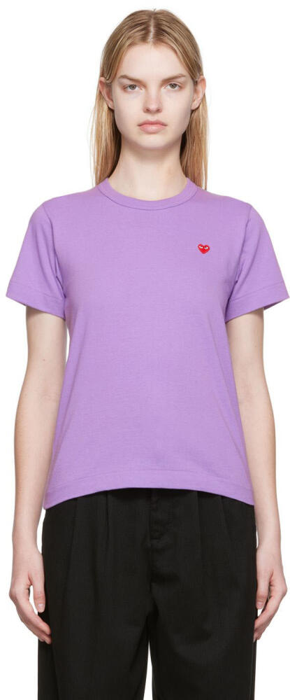 COMME des GARÇONS PLAY Purple Small Heart Patch T-Shirt Cover